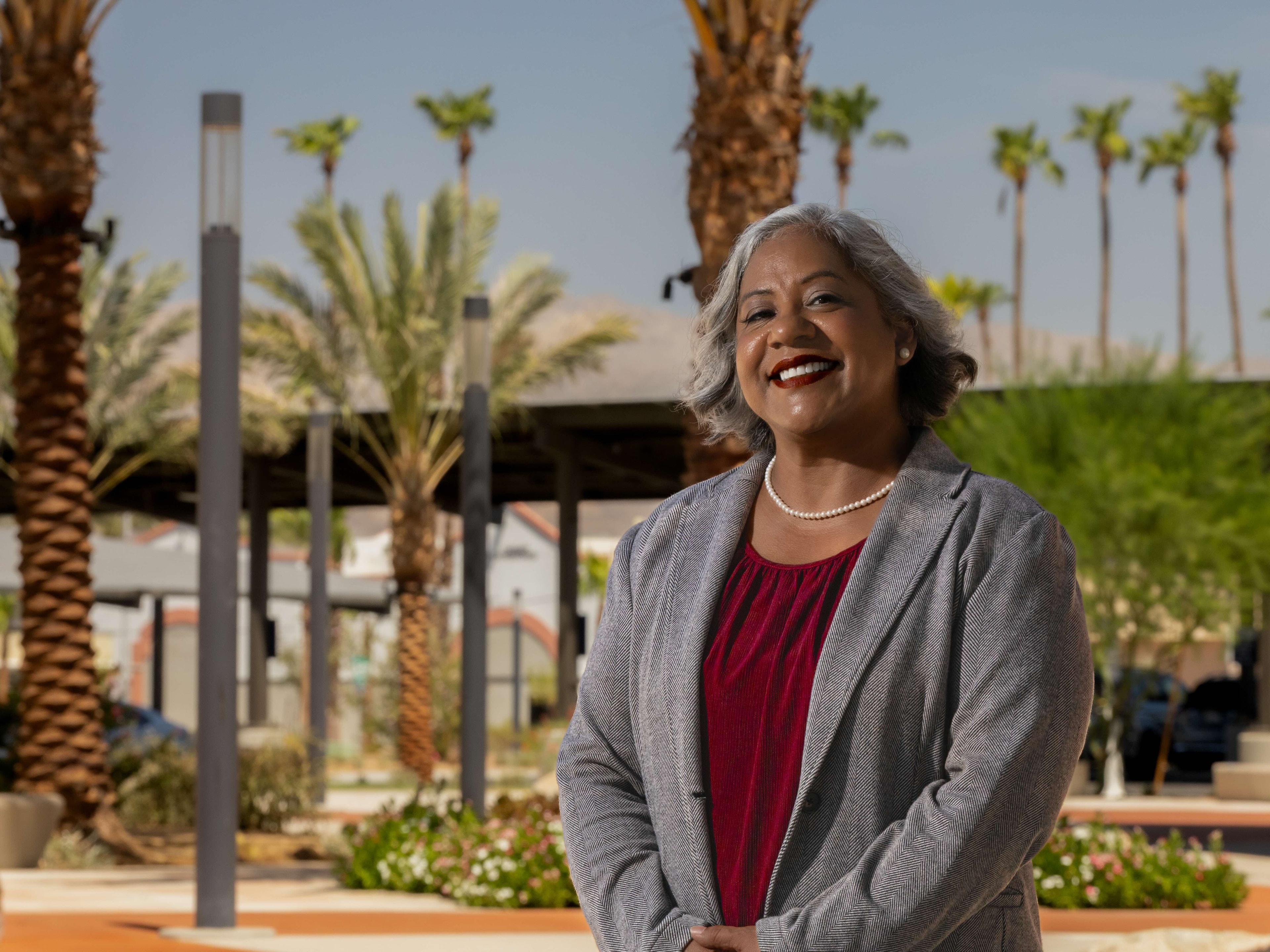 Gloria Hernandez connecting with the Indio community